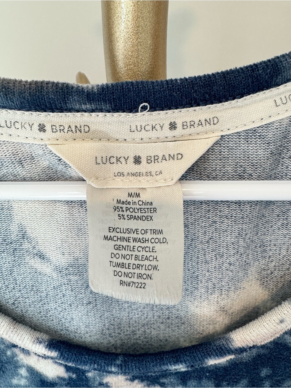 Lucky Brand Tie Dye Sleep Shirt Nightgown Medium Soft Loungewear - Picture 3 of 5